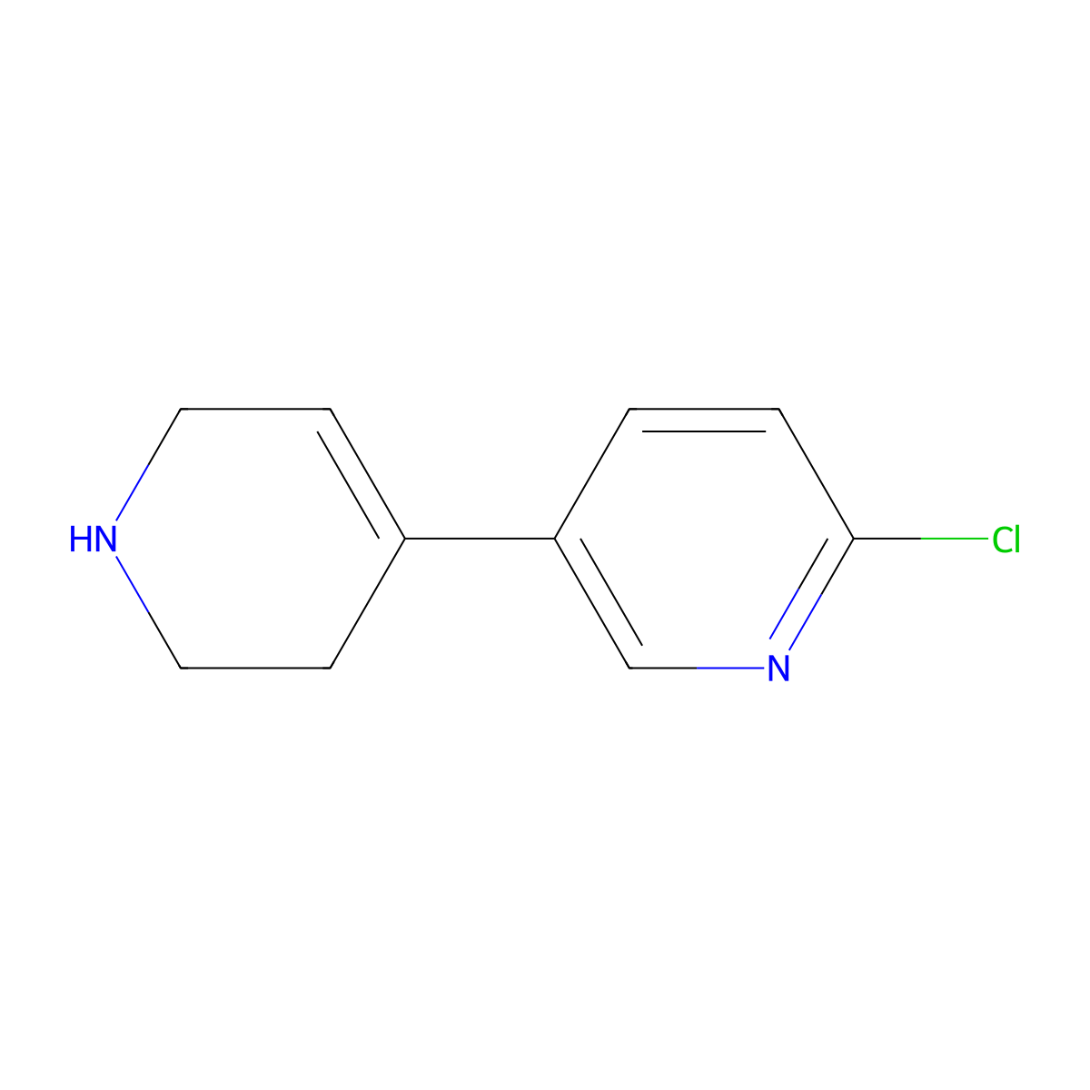 2-Chloro-5-(1,2,3,6-tetrahydropyridin-4-yl)pyridine molecular structure, CAS 259522-32-2
