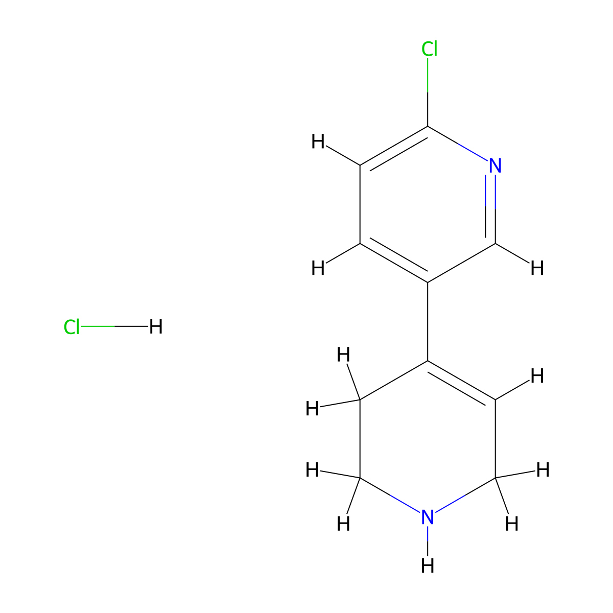 2-Chloro-5-(1,2,3,6-tetrahydropyridin-4-yl)pyridine hydrochloride molecular structure, CAS 259522-44-6