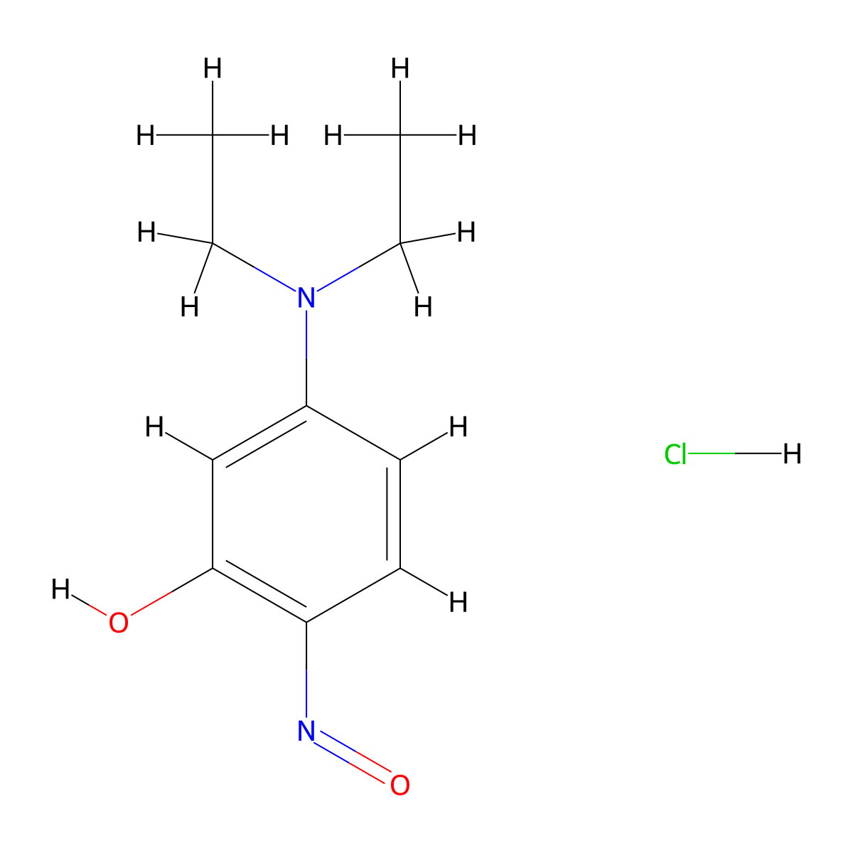 5-Diethylamino-2-nitrosophenol hydrochloride molecular structure, CAS 25953-06-4