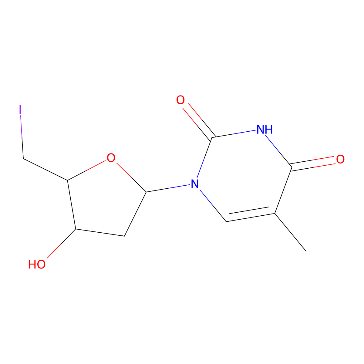 5'-Deoxy-5'-iodothymidine molecular structure, CAS 25953-14-4