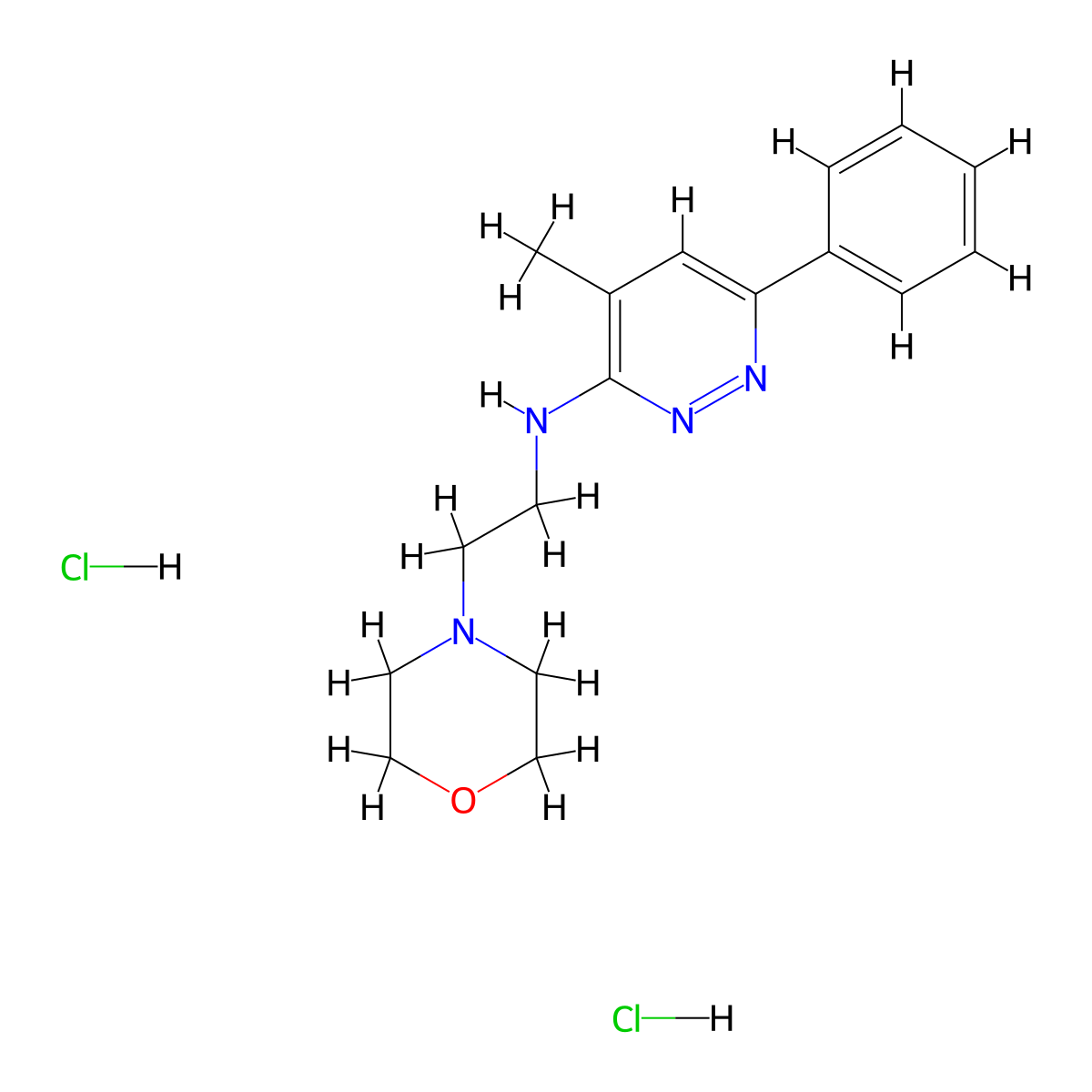 Minaprine Hydrochloride molecular structure, CAS 25953-17-7