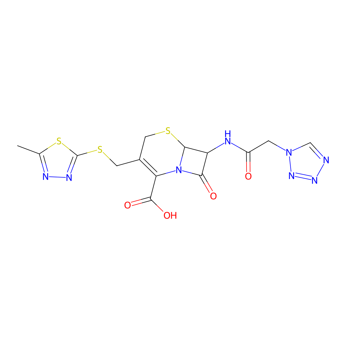 Cefazolin molecular structure, CAS 25953-19-9
