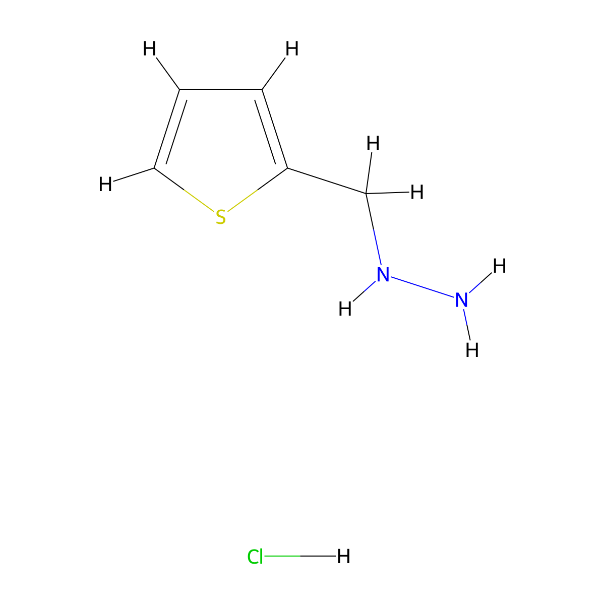 [(Thiophen-2-yl)methyl]hydrazine hydrochloride molecular structure, CAS 259535-14-3