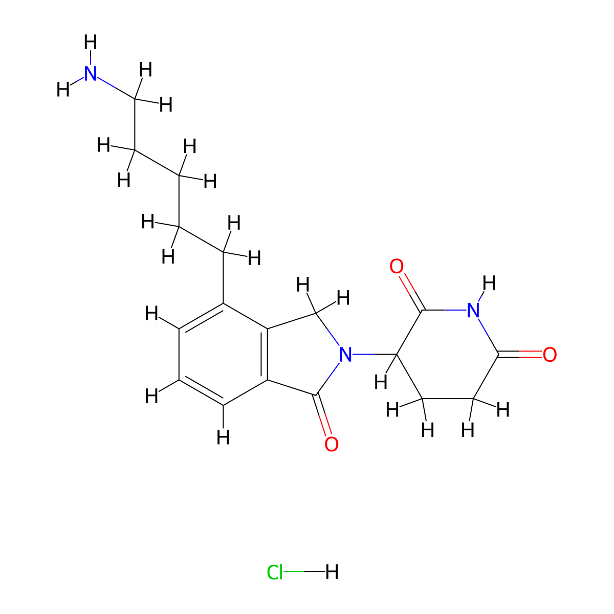 Lenalidomide-C5-NH2 hydrochloride molecular structure, CAS 2595367-27-2