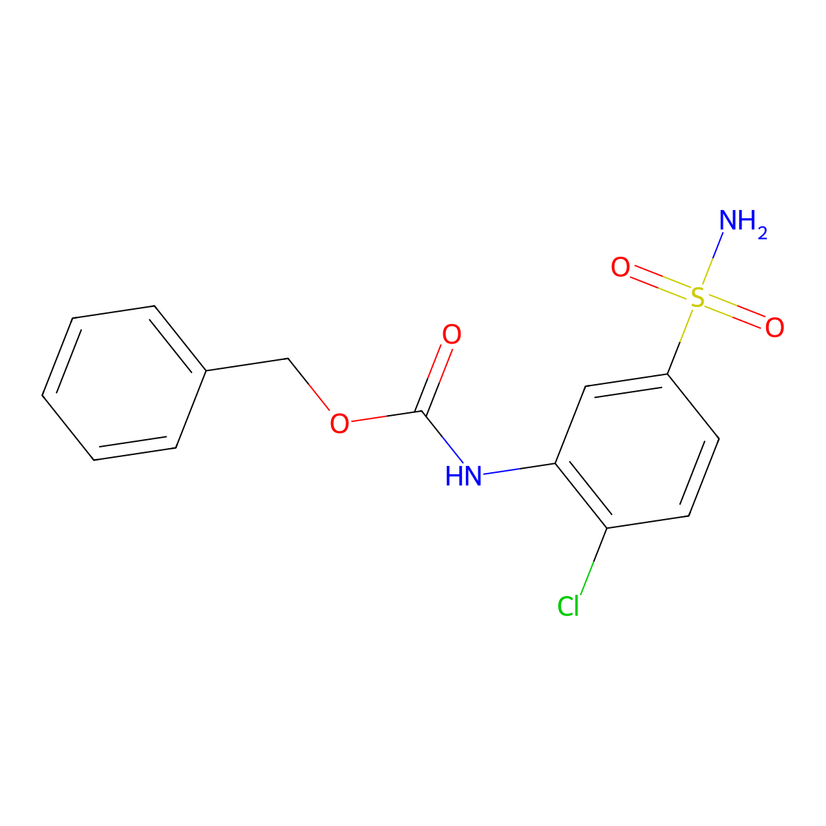 benzyl N-(2-chloro-5-sulfamoylphenyl)carbamate molecular structure, CAS 259537-14-9