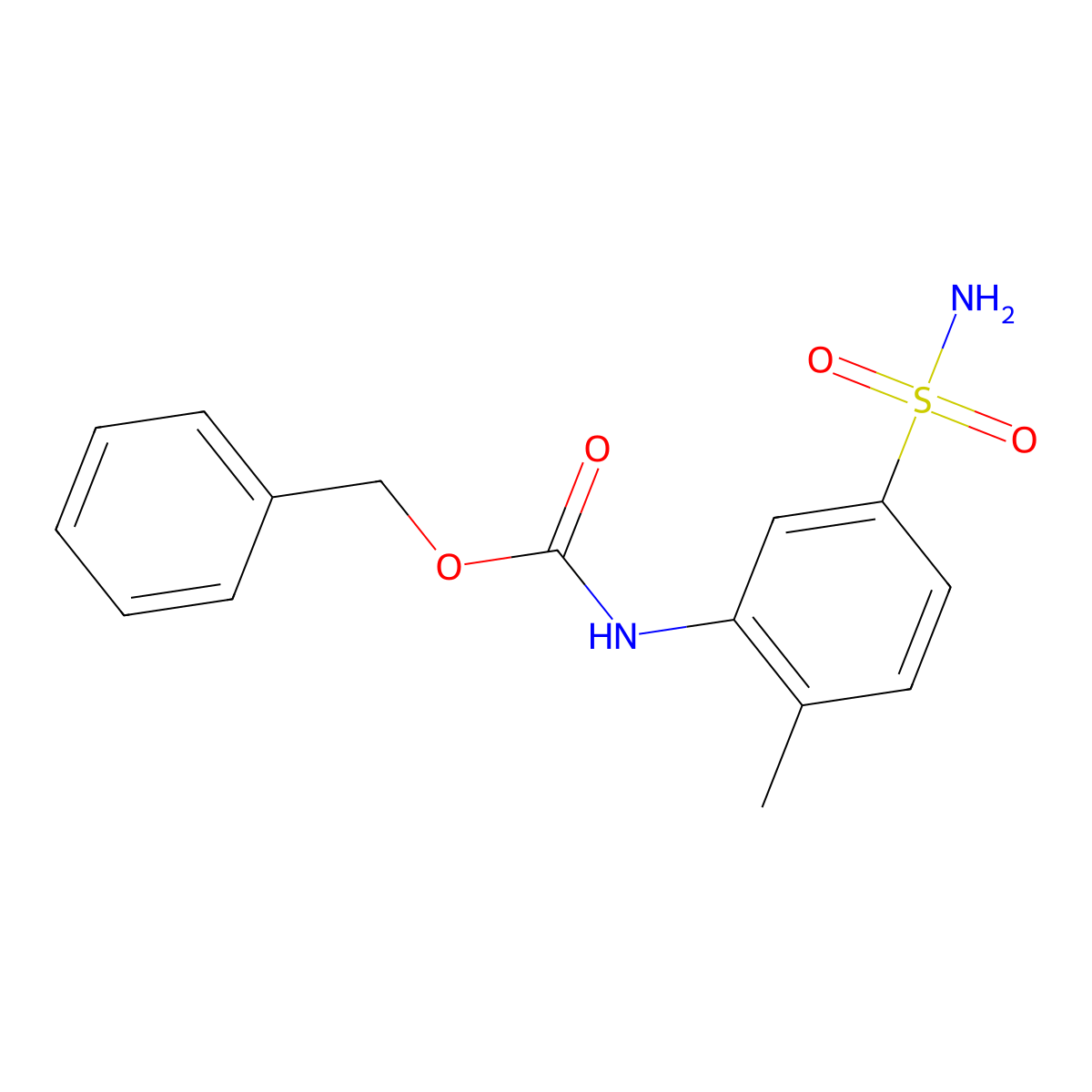 benzyl N-(2-methyl-5-sulfamoylphenyl)carbamate molecular structure, CAS 259537-16-1