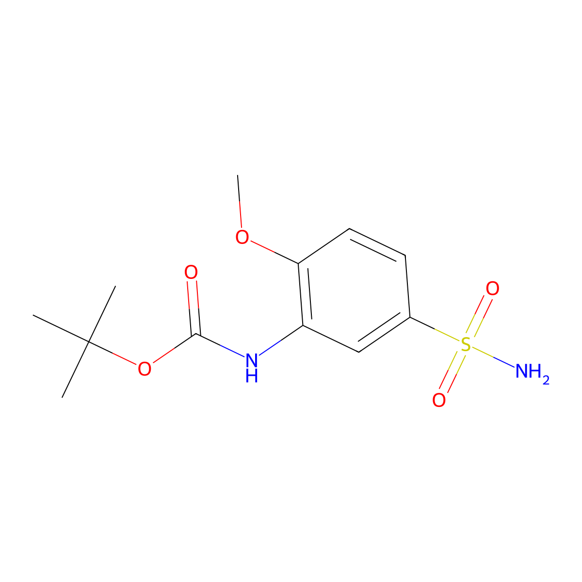tert-butyl N-(2-methoxy-5-sulfamoylphenyl)carbamate molecular structure, CAS 259537-25-2