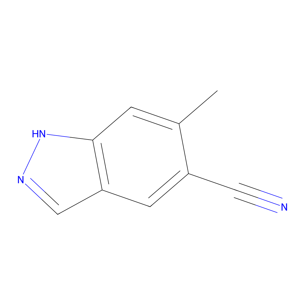 6-Methyl-1H-indazole-5-carbonitrile molecular structure, CAS 259537-71-8