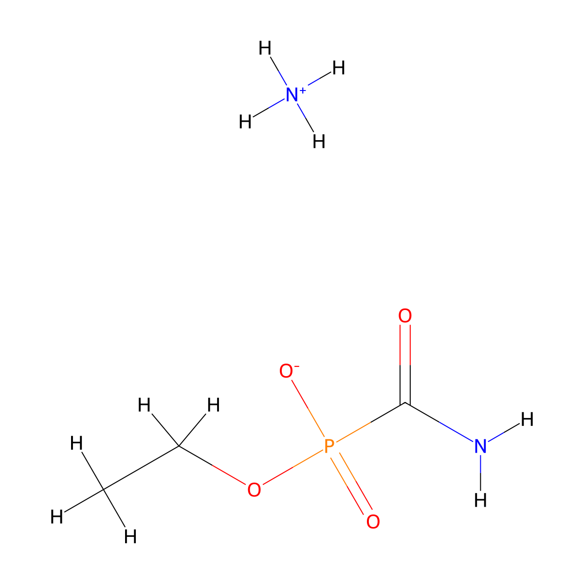 Fosamine ammonium molecular structure, CAS 25954-13-6