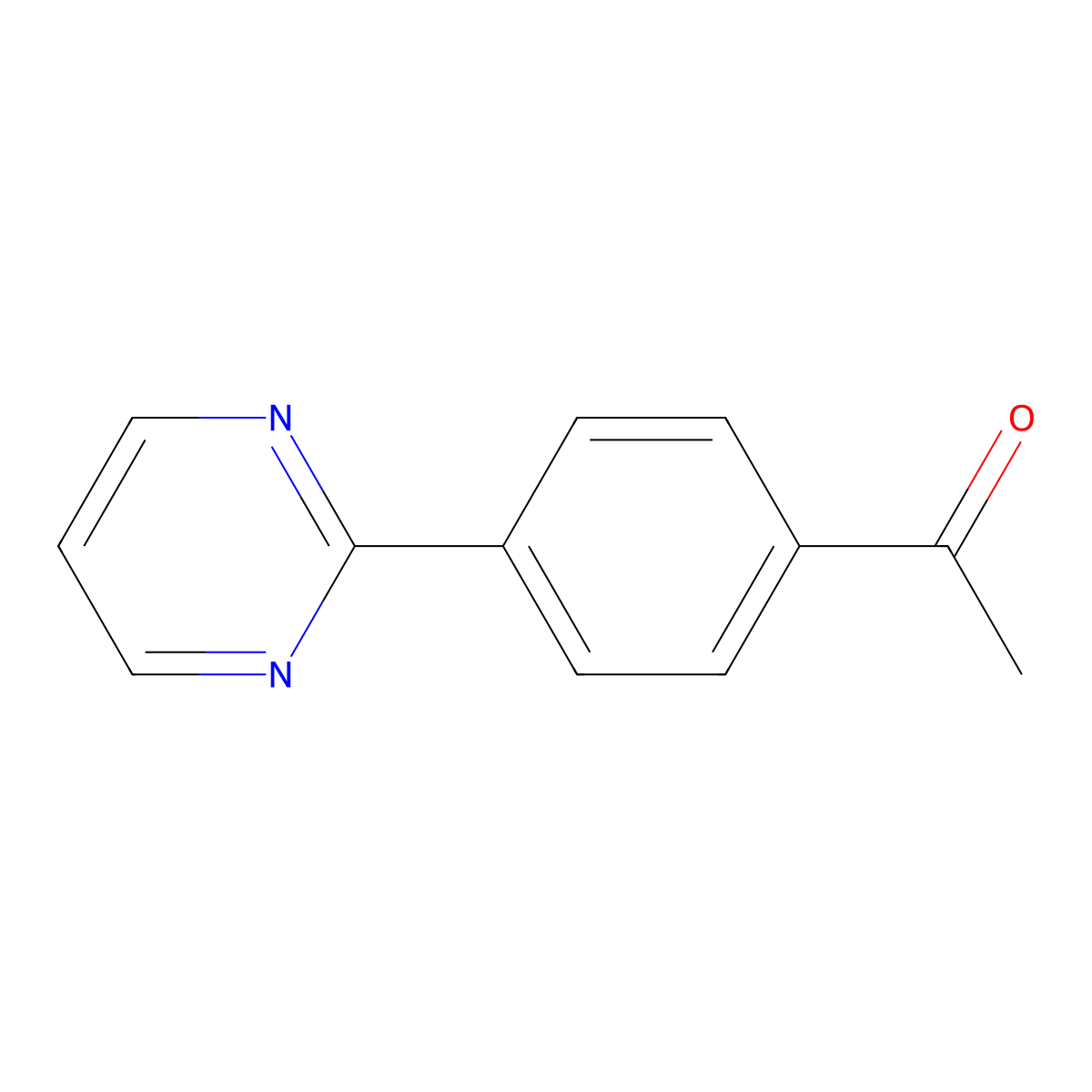 1-(4-(Pyrimidin-2-yl)phenyl)ethanone molecular structure, CAS 259541-90-7