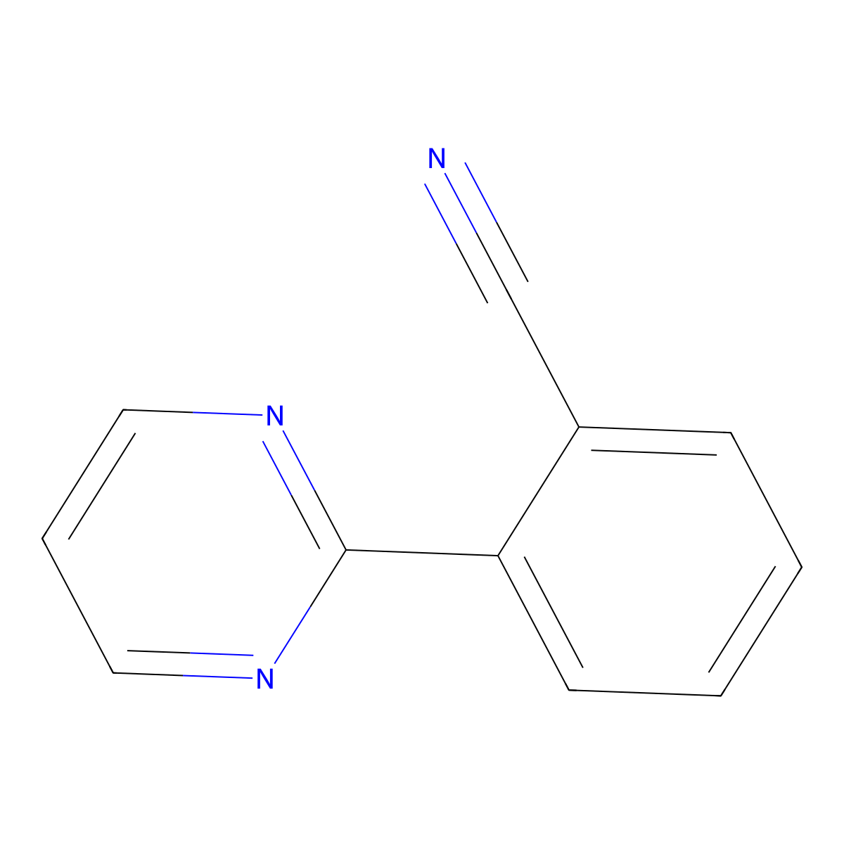 2-(2-Pyrimidinyl)benzonitrile molecular structure, CAS 259541-92-9