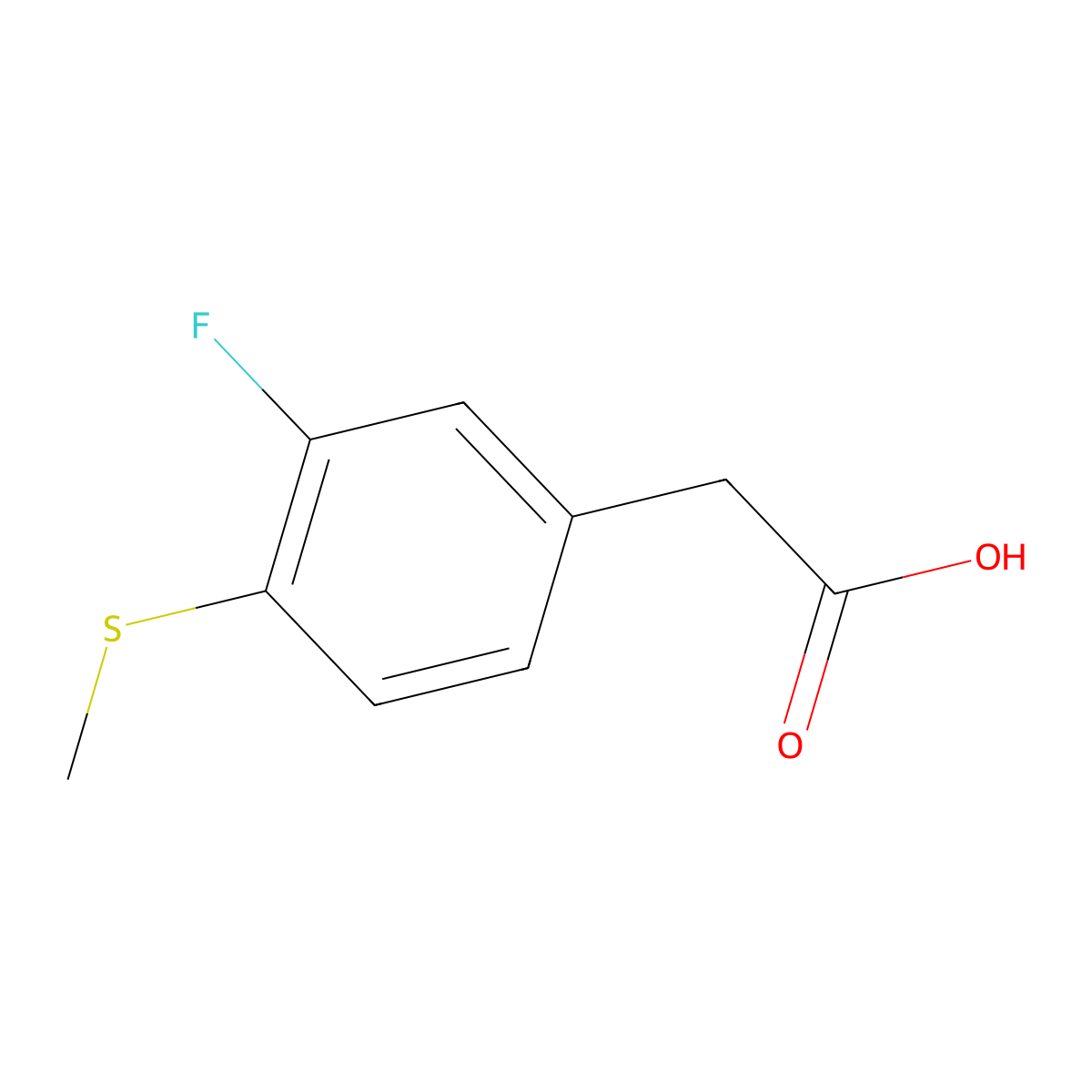 2-(3-Fluoro-4-(methylthio)phenyl)acetic acid molecular structure, CAS 259543-76-5