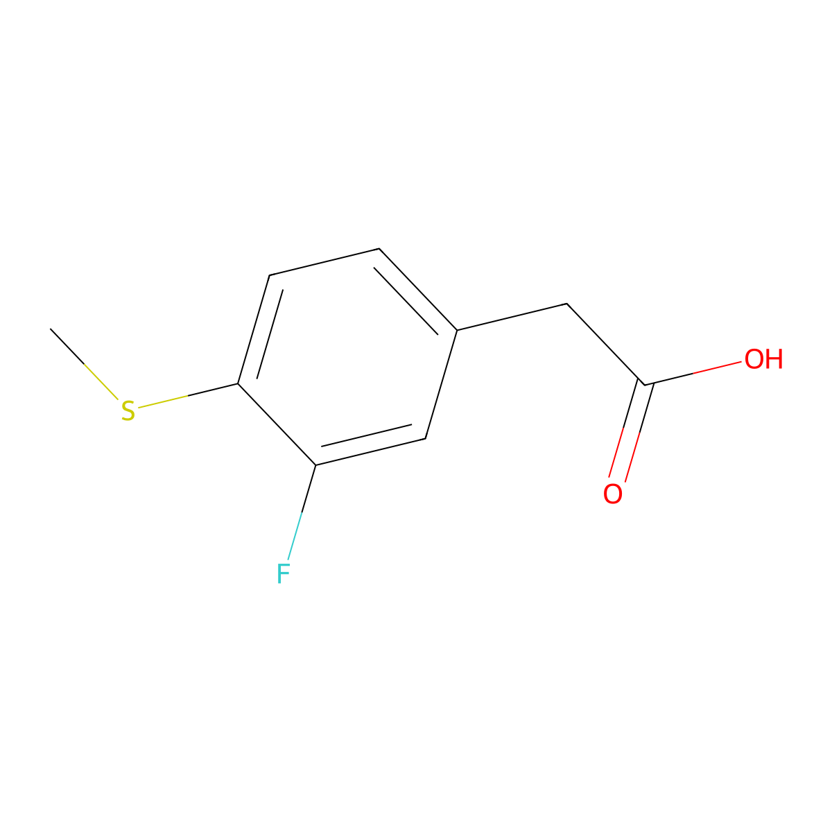 2-(3-Fluoro-4-(methylthio)phenyl)acetic acid molecular structure, CAS 259543-76-5