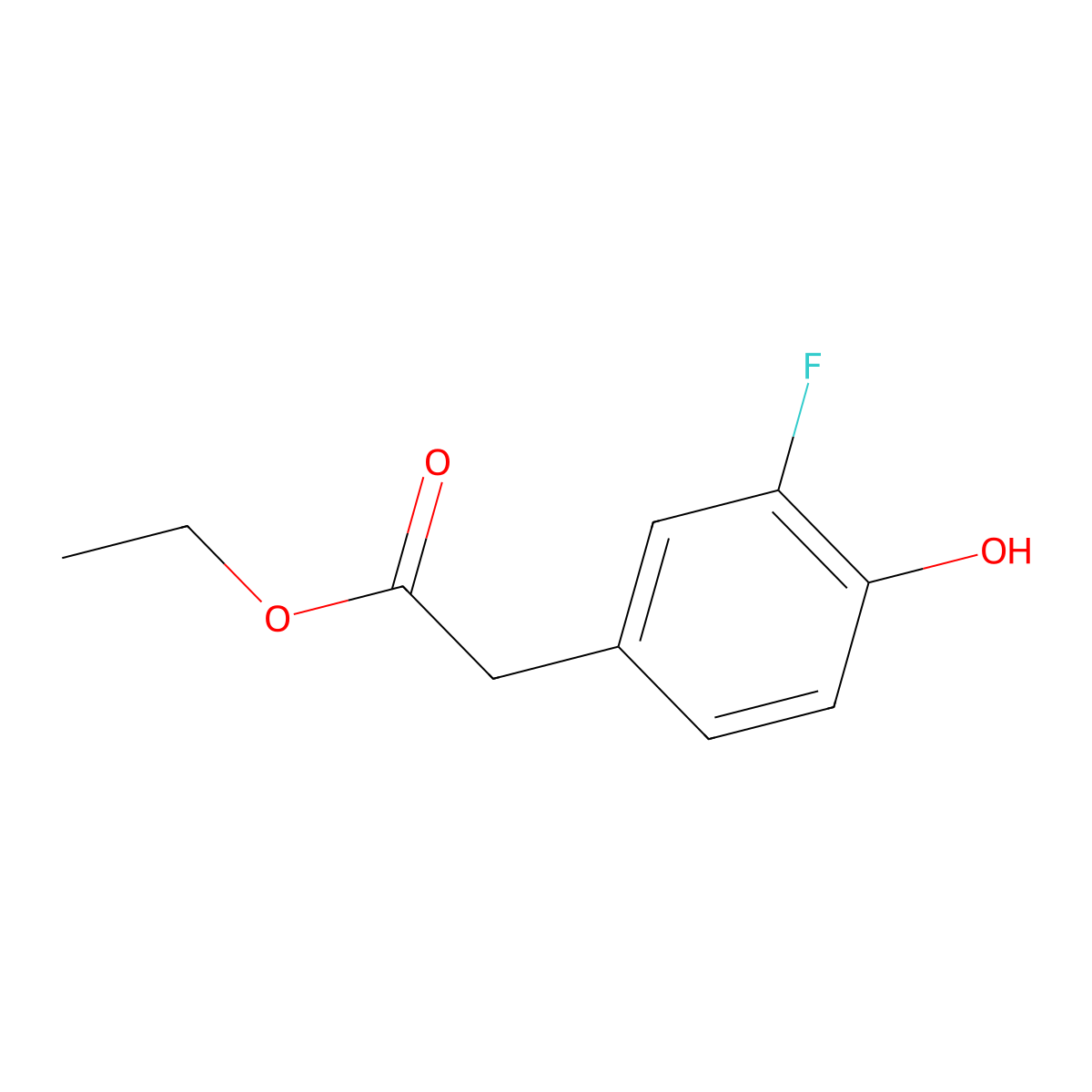Ethyl 2-(3-fluoro-4-hydroxyphenyl)acetate molecular structure, CAS 259543-80-1