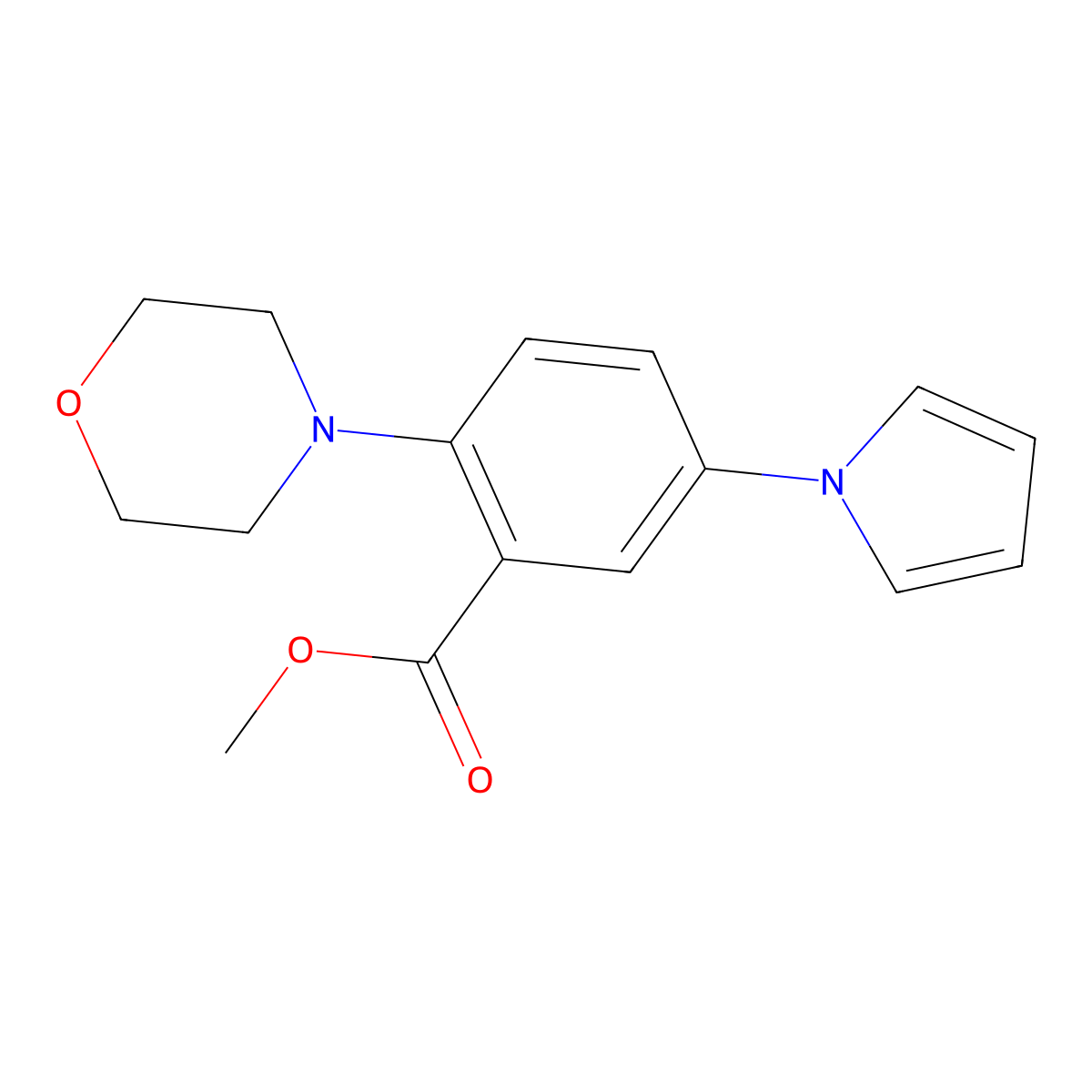 methyl 2-morpholino-5-(1H-pyrrol-1-yl)benzoate molecular structure, CAS 259544-82-6
