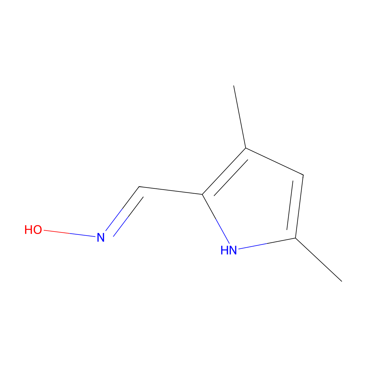 3,5-dimethyl-1H-pyrrole-2-carboxaldehyde oxime molecular structure, CAS 259544-87-1