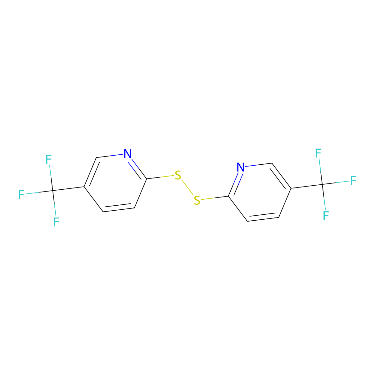 Di[5-(trifluoromethyl)-2-pyridyl] disulphide molecular structure, CAS 259544-96-2