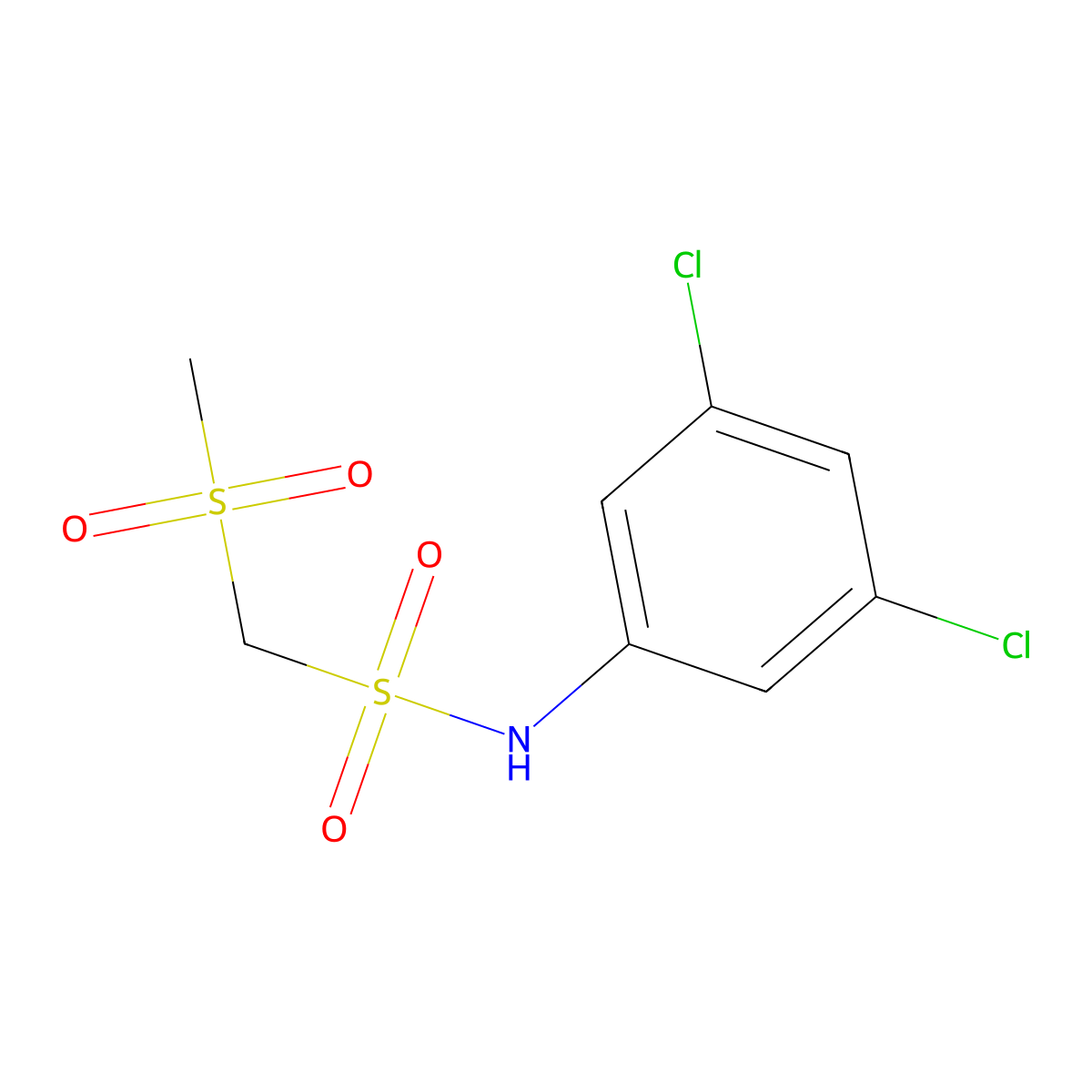 N-(3,5-Dichlorophenyl)-1-(methylsulfonyl)methanesulfonamide molecular structure, CAS 259544-99-5
