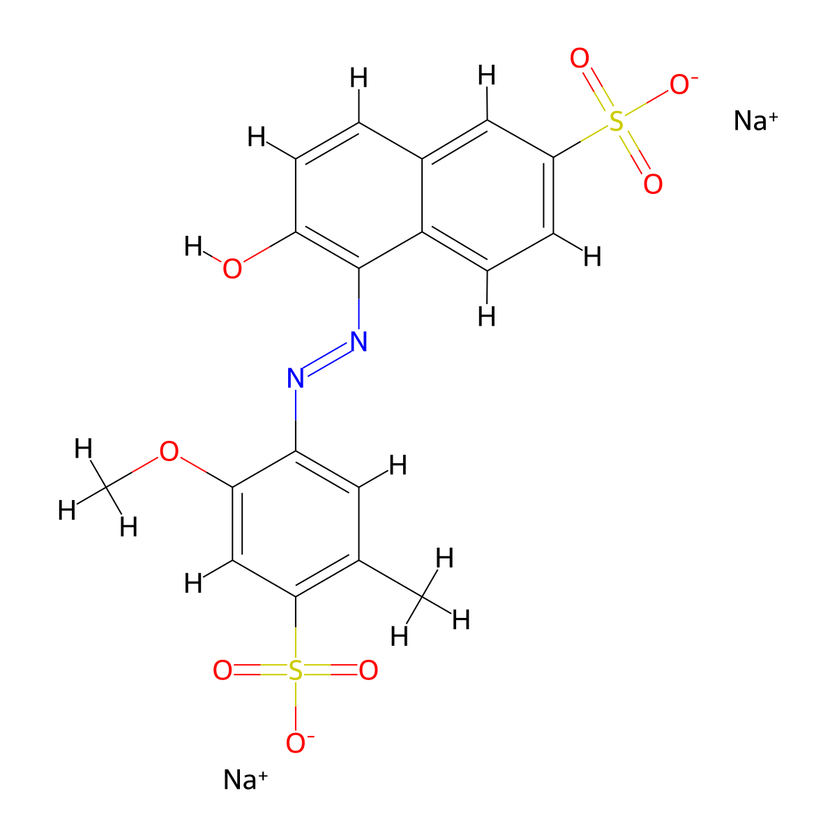 E129 molecular structure, CAS 25956-17-6