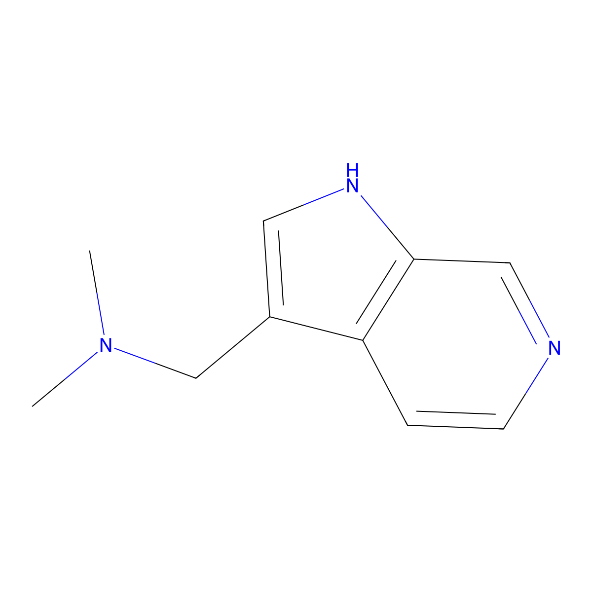 dimethyl({1H-pyrrolo[2,3-c]pyridin-3-yl}methyl)amine molecular structure, CAS 25957-73-7