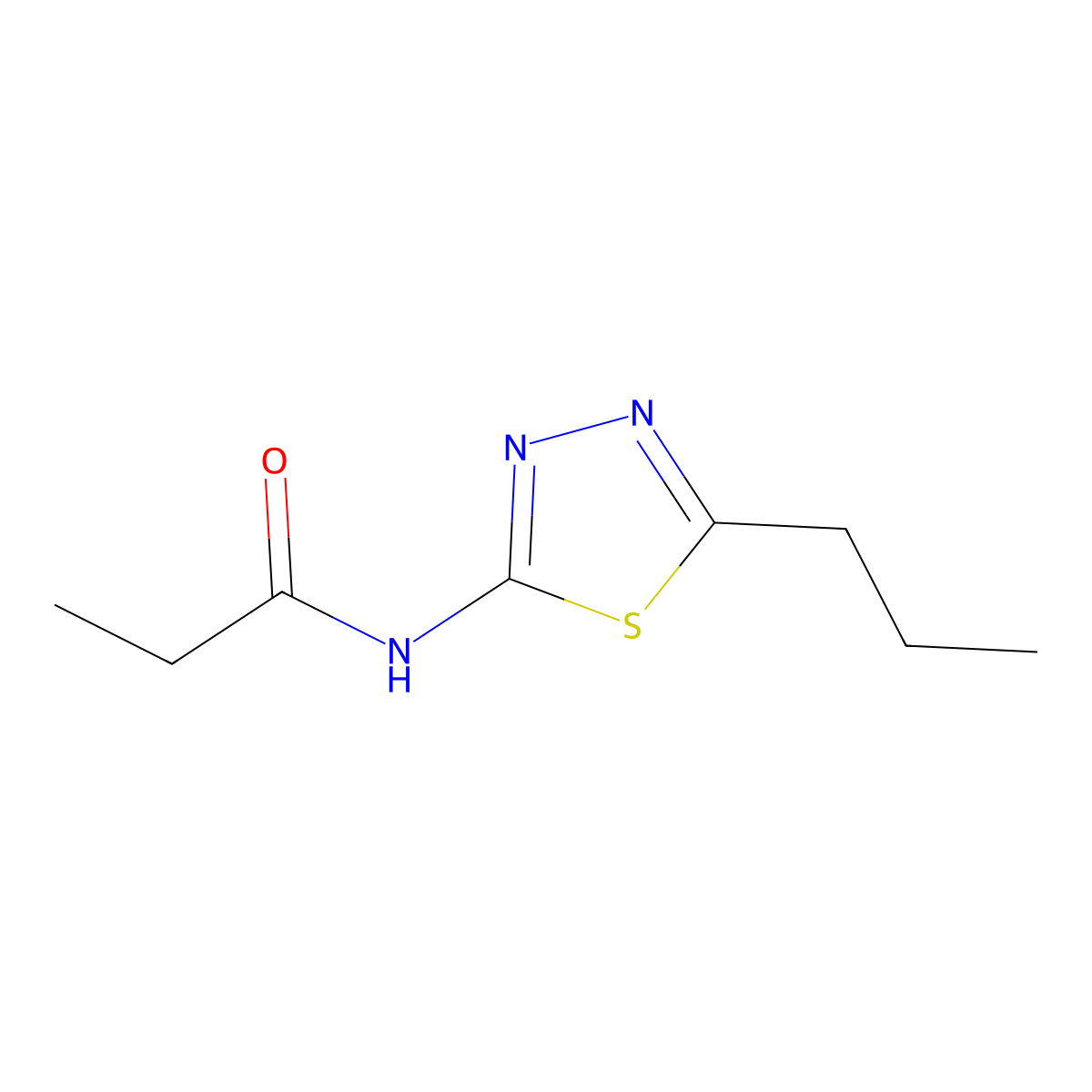 Propionamide, N-(5-propyl-1,3,4-thiadiazol-2-yl)- molecular structure, CAS 25958-40-1
