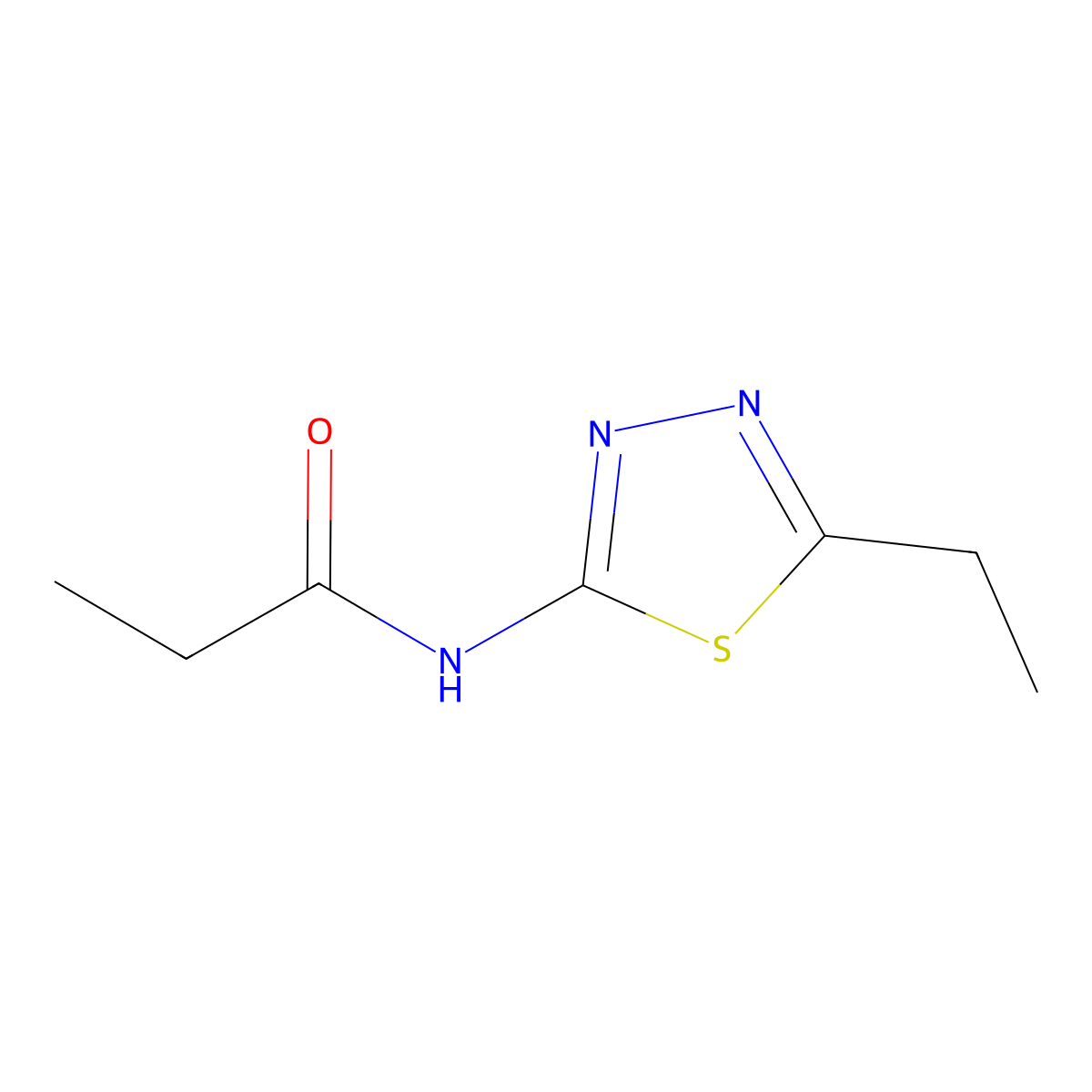 N-(5-ethyl-1,3,4-thiadiazol-2-yl)propanamide molecular structure, CAS 25958-42-3