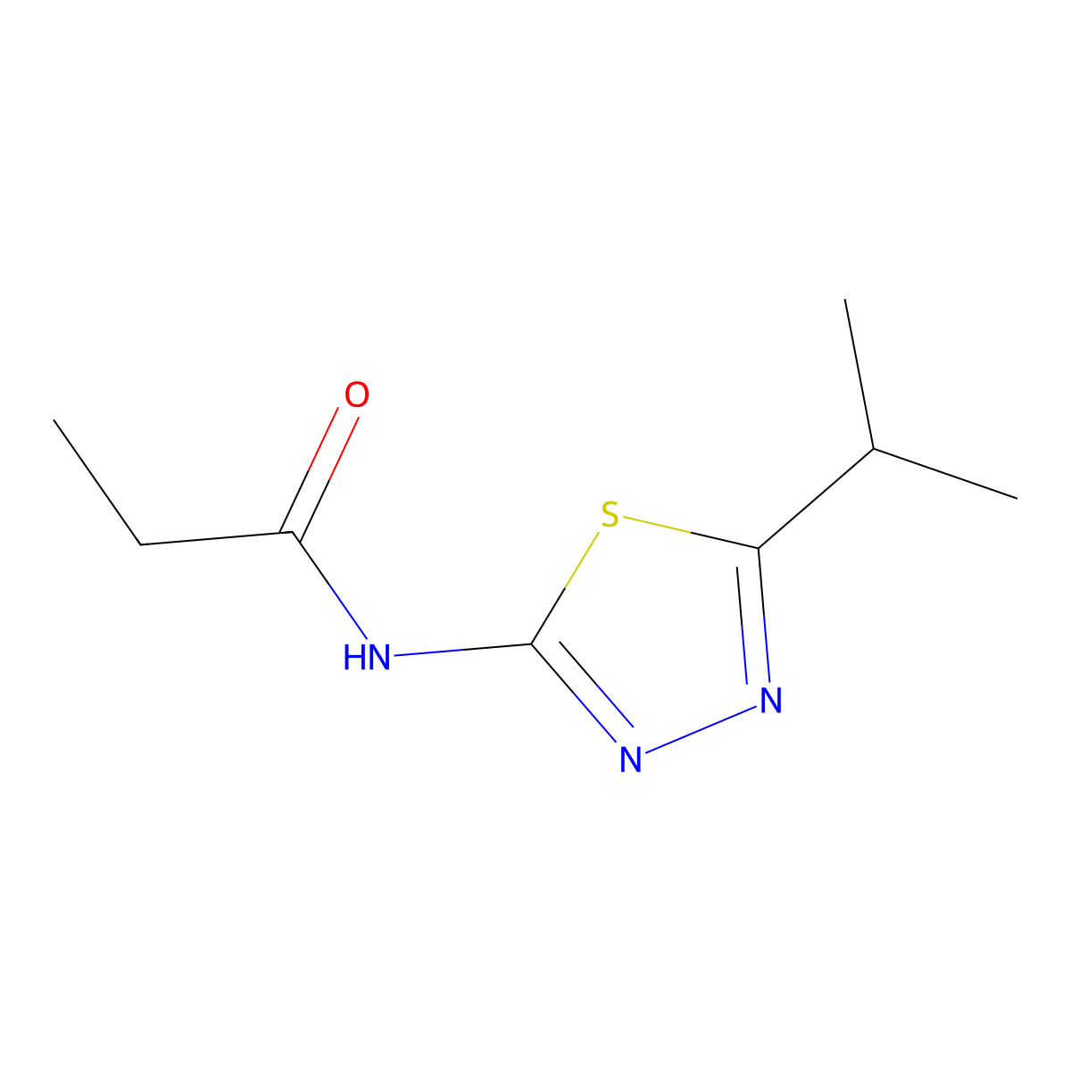 Propionamide, N-(5-isopropyl-1,3,4-thiadiazol-2-yl)- molecular structure, CAS 25958-43-4