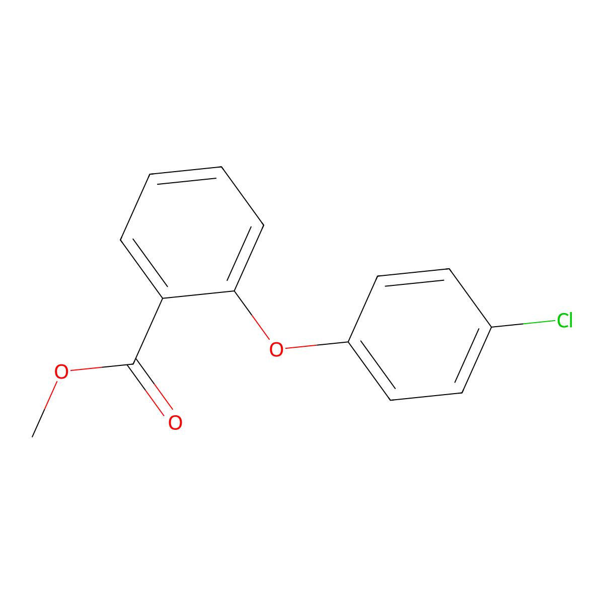 Methyl 2-(4-chlorophenoxy)benzoate molecular structure, CAS 25958-83-2