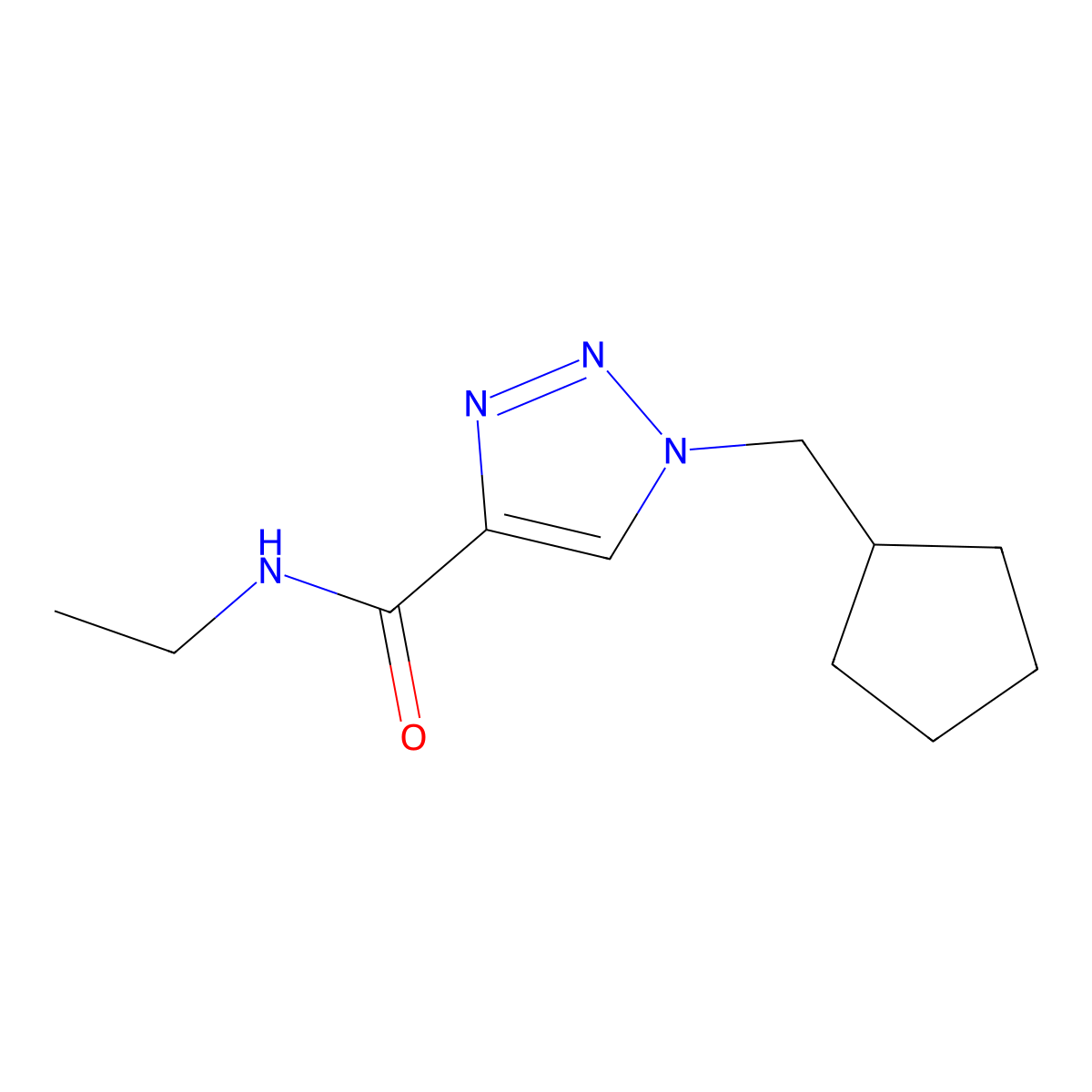 1-(cyclopentylmethyl)-N-ethyl-1H-1,2,3-triazole-4-carboxamide molecular structure, CAS 2595884-51-6