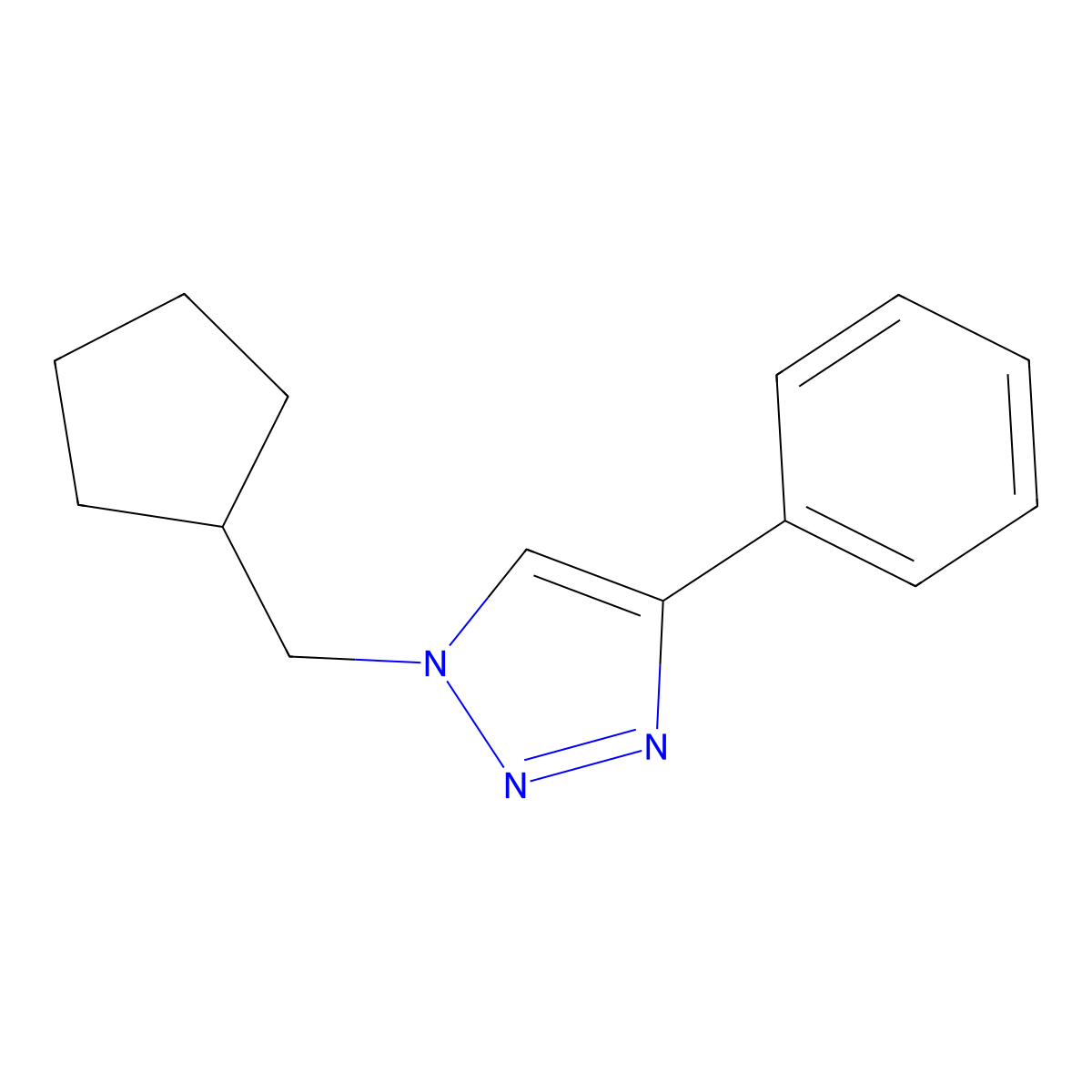 1-(cyclopentylmethyl)-4-phenyl-1H-1,2,3-triazole molecular structure, CAS 2595884-53-8