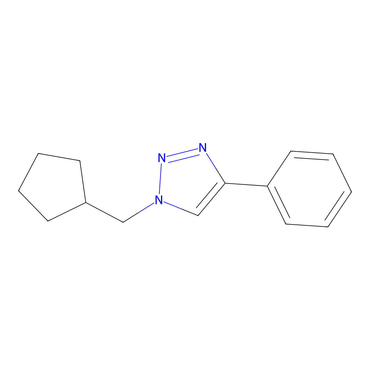 1-(cyclopentylmethyl)-4-phenyl-1H-1,2,3-triazole molecular structure, CAS 2595884-53-8