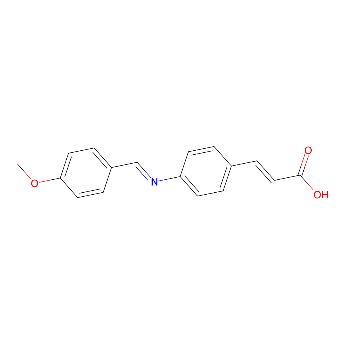 4-(Anisylideneamino)-cinnamic acid molecular structure, CAS 25959-50-6