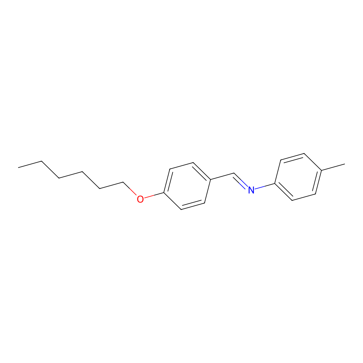 N-((4-(Hexyloxy)phenyl)methylene)-4-methylbenzenamine molecular structure, CAS 25959-51-7