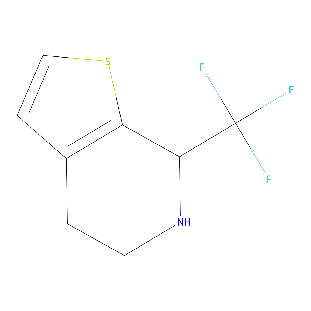 7-(trifluoromethyl)-4H,5H,6H,7H-thieno[2,3-c]pyridine molecular structure, CAS 2595941-40-3