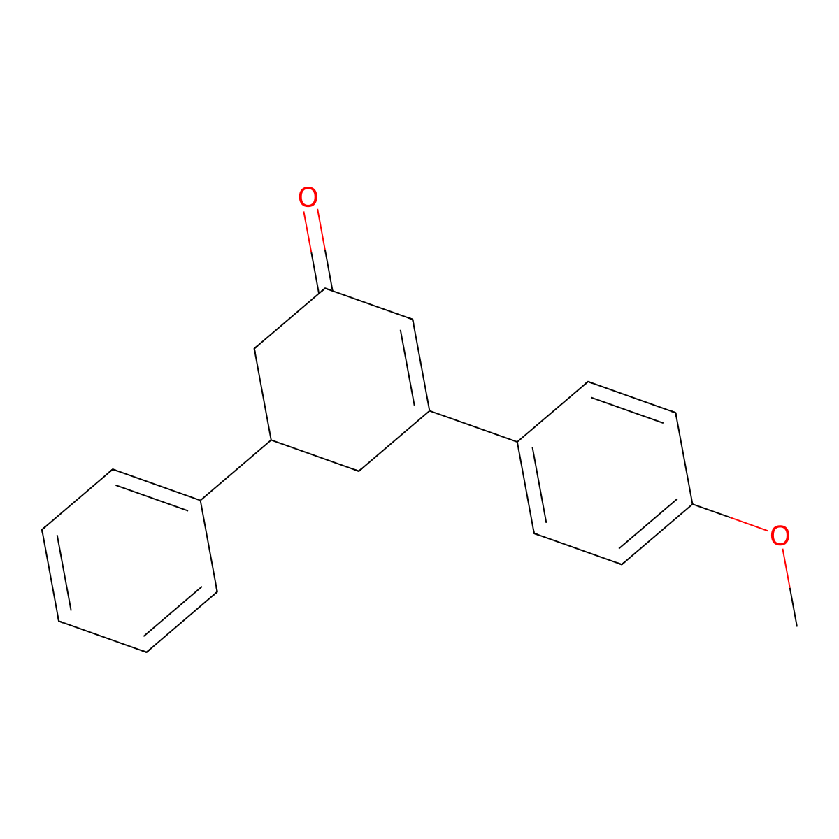 3-(4-Methoxyphenyl)-5-phenyl-2-cyclohexen-1-one molecular structure, CAS 25960-26-3
