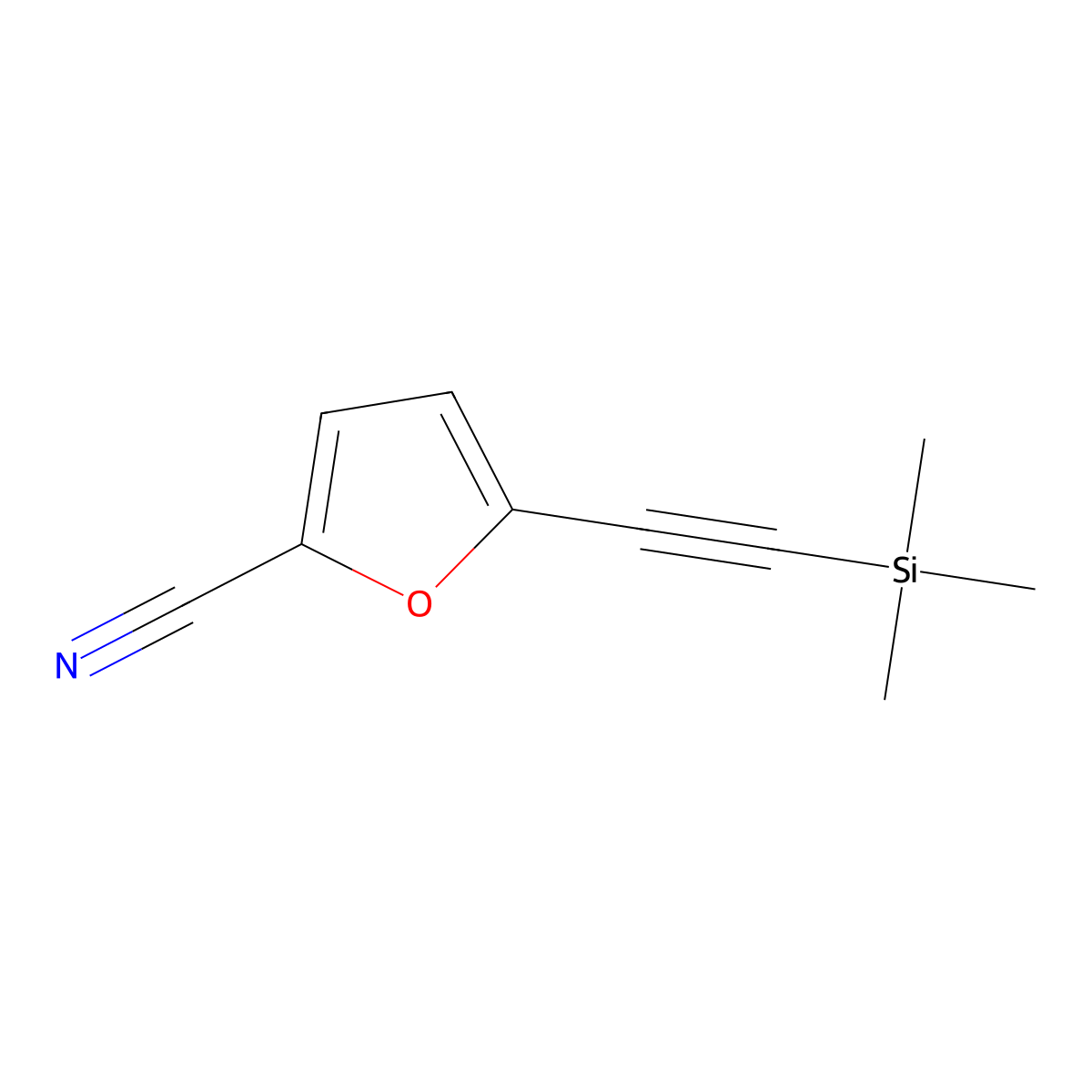 5-[2-(Trimethylsilyl)ethynyl]furan-2-carbonitrile molecular structure, CAS 2596041-50-6