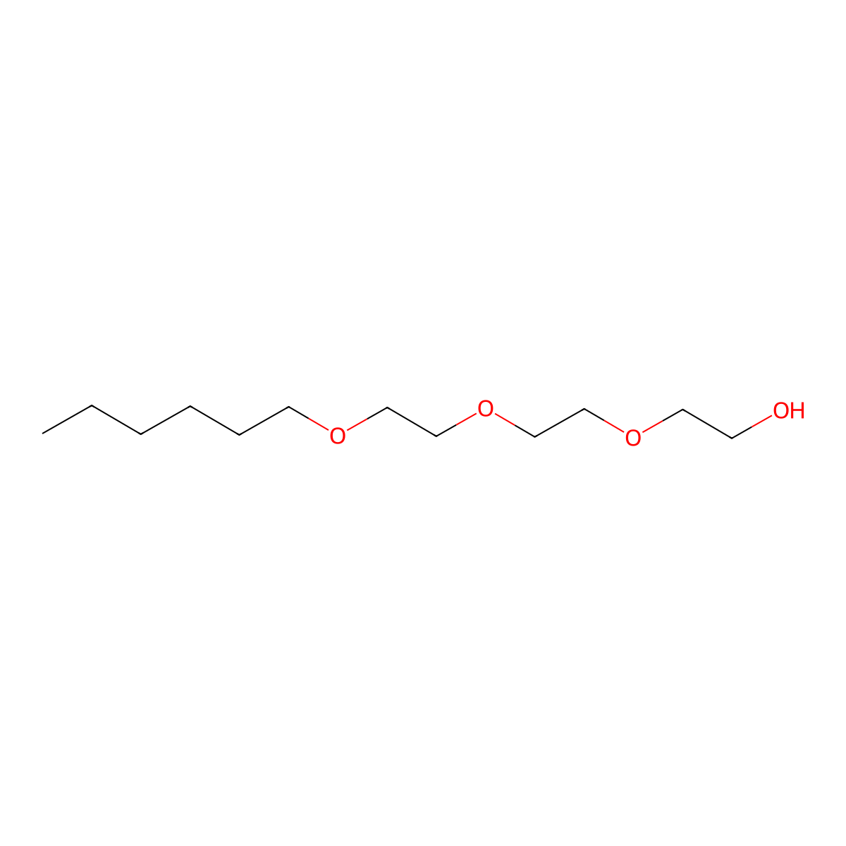 Triethylene glycol hexyl ether molecular structure, CAS 25961-89-1