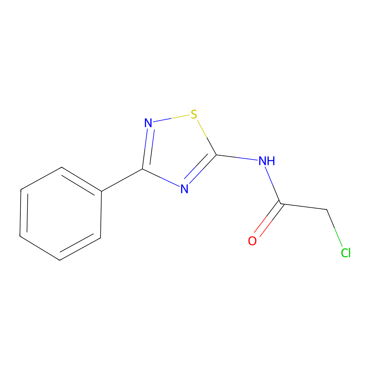 2-chloro-N-(3-phenyl-1,2,4-thiadiazol-5-yl)acetamide molecular structure, CAS 25962-68-9