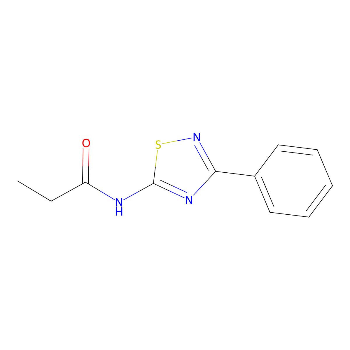 N-(3-phenyl-1,2,4-thiadiazol-5-yl)propanamide molecular structure, CAS 25962-69-0