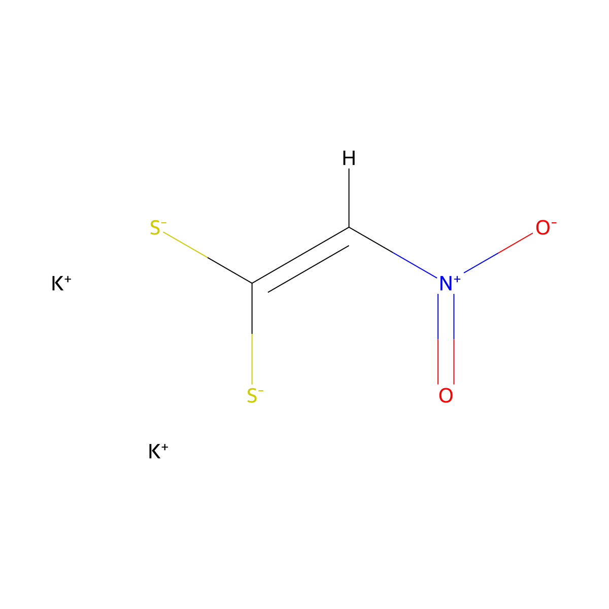 Dipotassium (2-nitro-1-sulfanidylethenyl)sulfanide molecular structure, CAS 25963-52-4