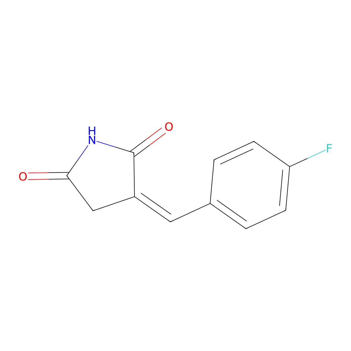 3-[(4-Fluorophenyl)methylidene]pyrrolidine-2,5-dione molecular structure, CAS 259654-28-9