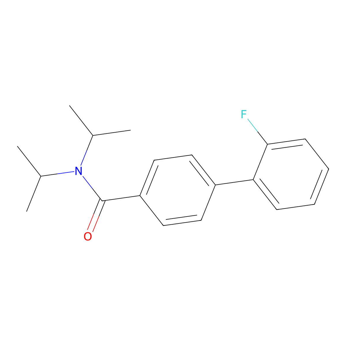 4-(2-fluorophenyl)-N,N-di(propan-2-yl)benzamide molecular structure, CAS 259654-84-7