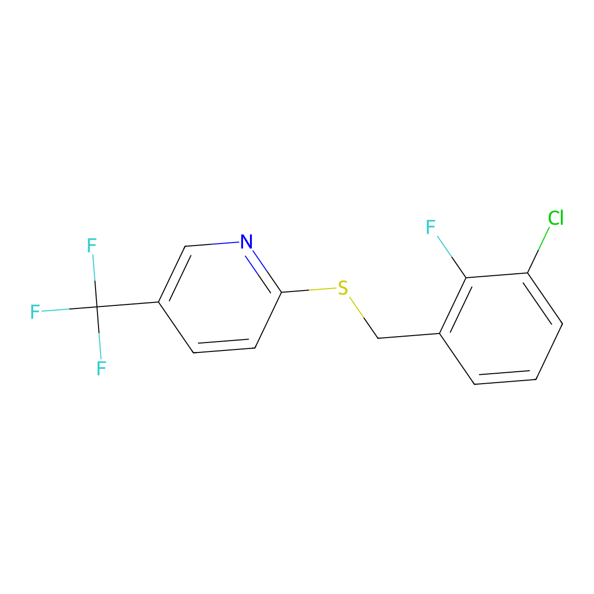 2-[(3-Chloro-2-fluorobenzyl)thio]-5-(trifluoromethyl)pyridine molecular structure, CAS 259655-18-0