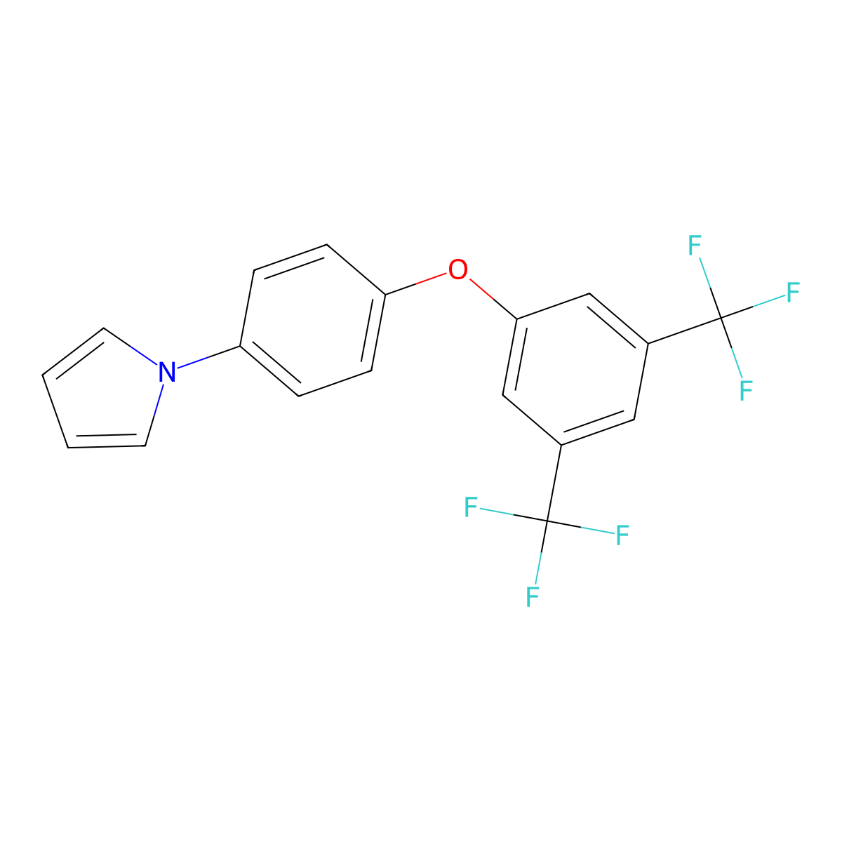 1-[4-[3,5-Bis(trifluoromethyl)phenoxy]phenyl]pyrrole molecular structure, CAS 259655-24-8