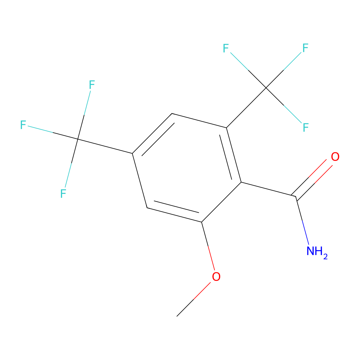 2-Methoxy-4,6-bis(trifluoromethyl)benzamide molecular structure, CAS 259655-26-0