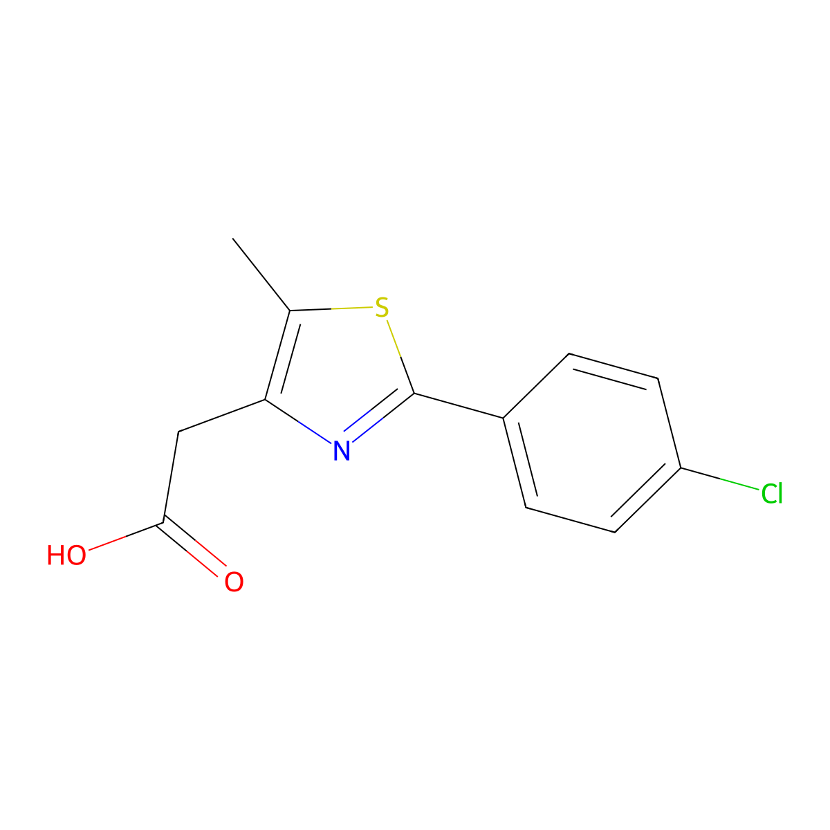 2-[2-(4-Chlorophenyl)-5-methyl-1,3-thiazol-4-yl]acetic acid molecular structure, CAS 259655-35-1