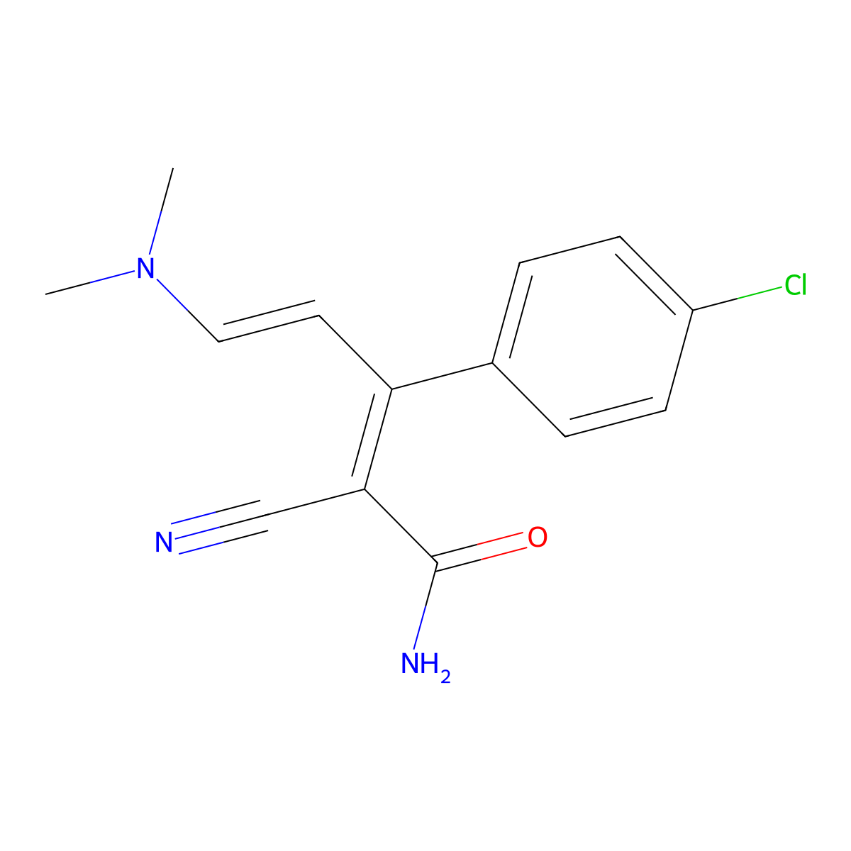 3-(4-Chlorophenyl)-2-cyano-5-(dimethylamino)penta-2,4-dienamide molecular structure, CAS 259655-36-2