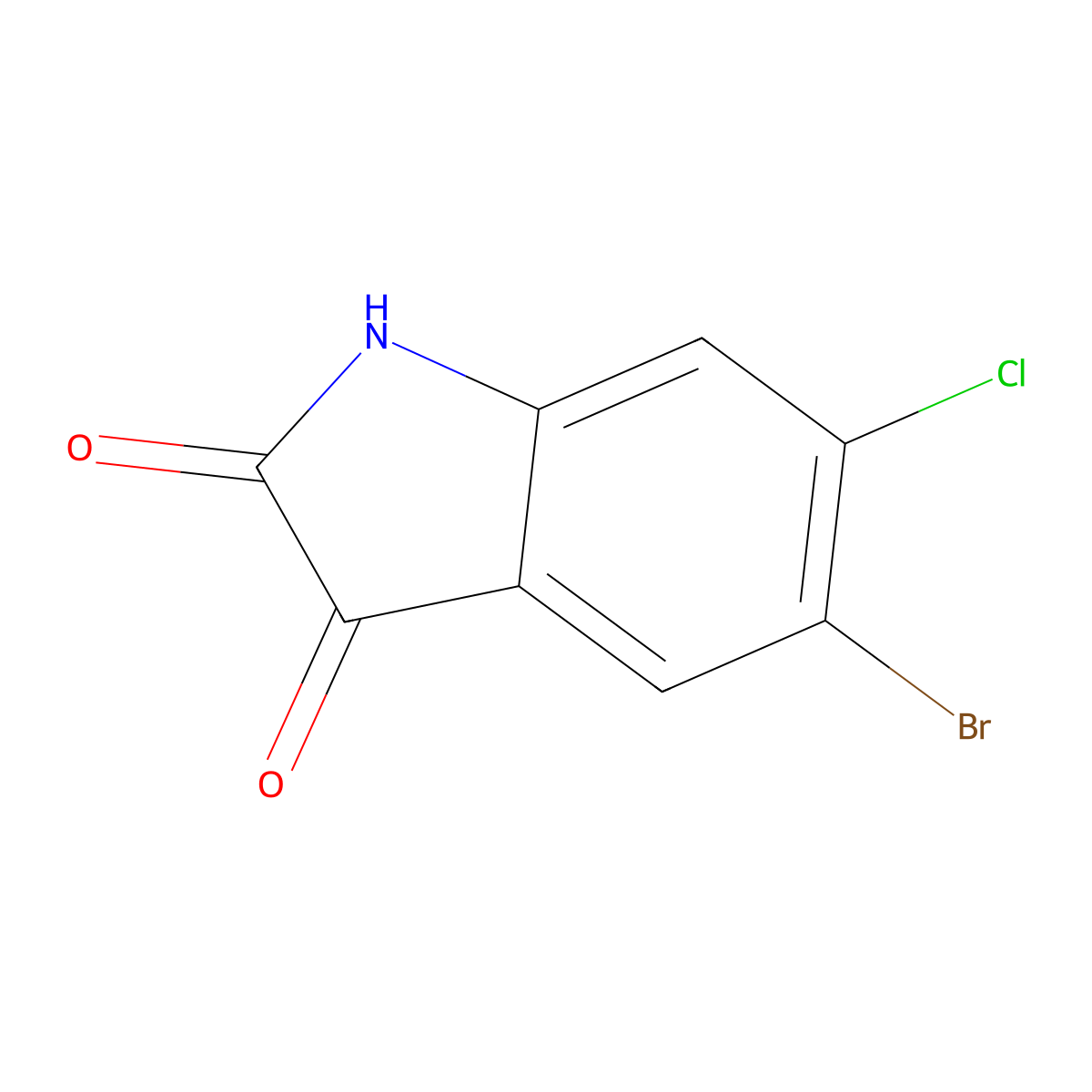 5-Bromo-6-chloroindoline-2,3-dione molecular structure, CAS 259667-43-1