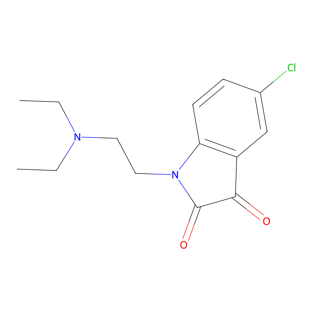 5-chloro-1-[2-(diethylamino)ethyl]-1H-indole-2,3-dione molecular structure, CAS 259667-51-1