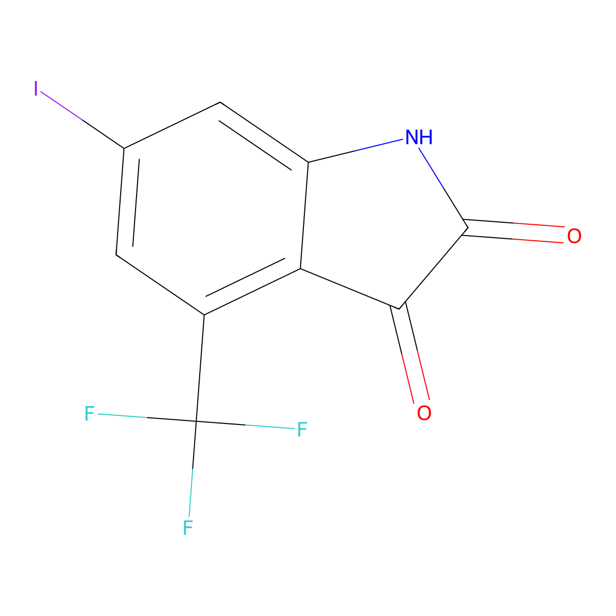 6-Iodo-4-trifluoromethyl-isatin molecular structure, CAS 259667-71-5